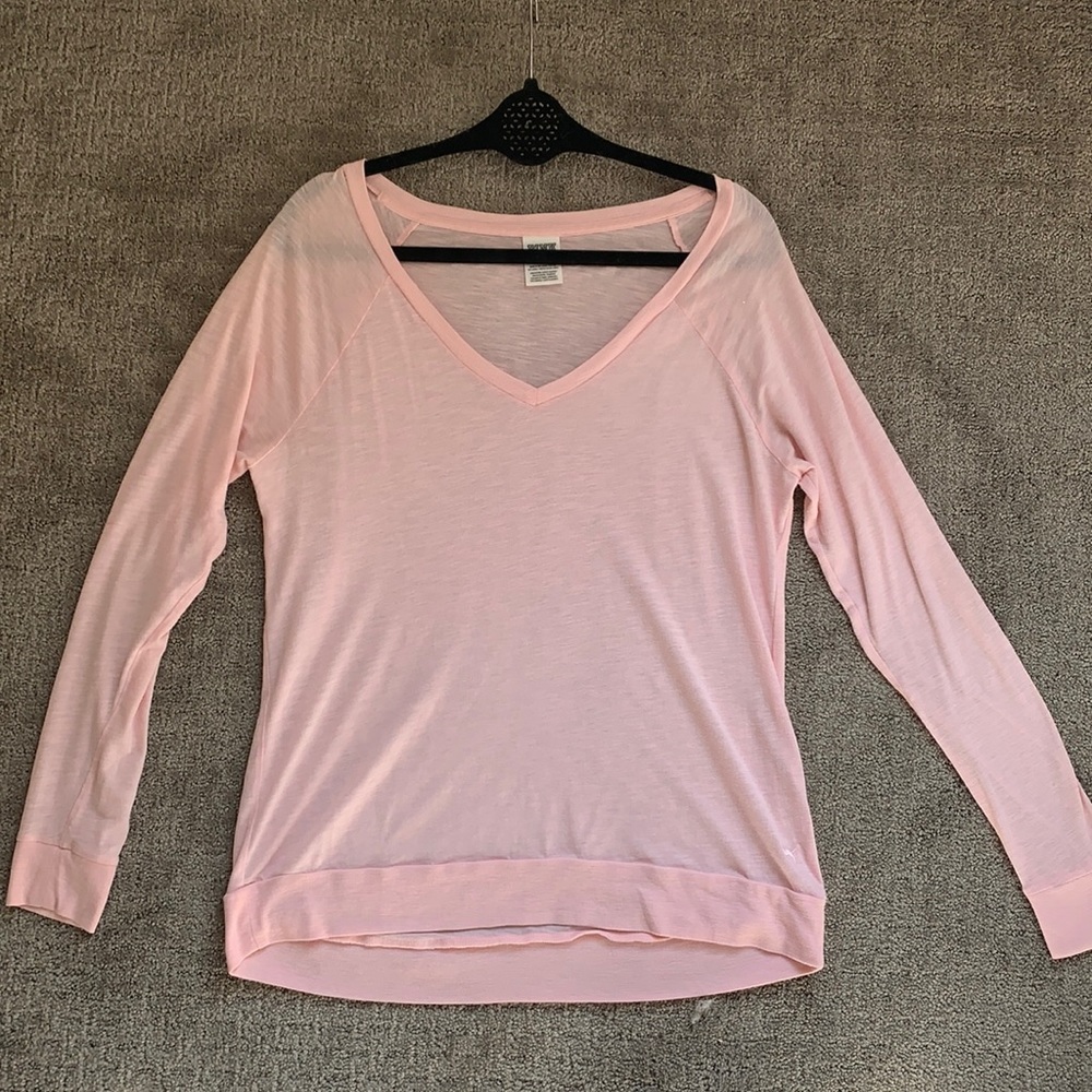 victoria’s secret pink, pink vneck shirt
